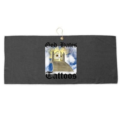 God Hates Tattoos Large Microfiber Waffle Golf Towel