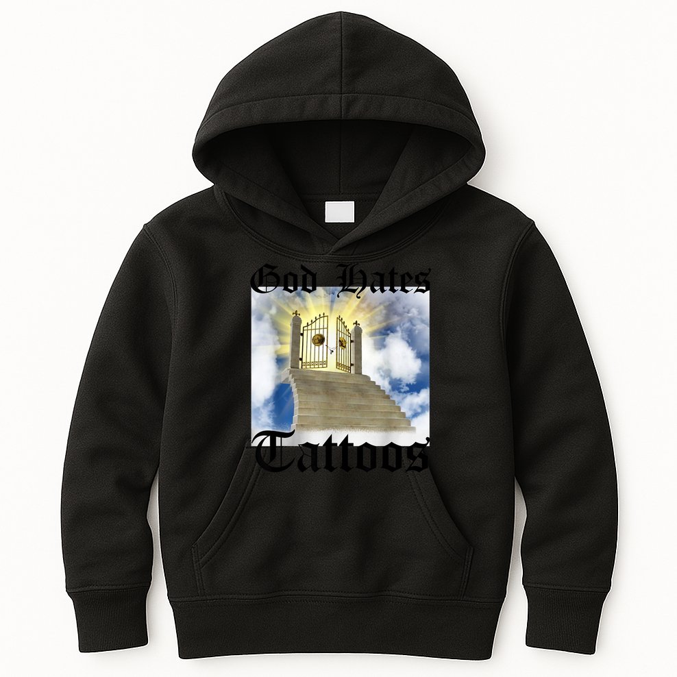 God Hates Tattoos Kids Hoodie