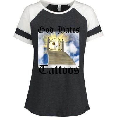 God Hates Tattoos Enza Ladies Jersey Colorblock Tee