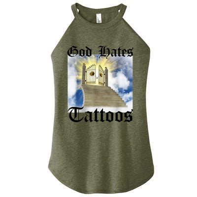 God Hates Tattoos Women's Perfect Tri Rocker Tank