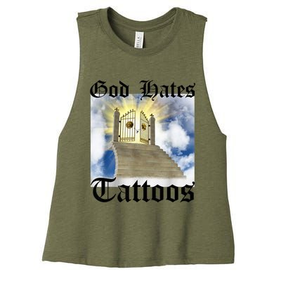 God Hates Tattoos Women's Racerback Cropped Tank