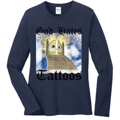 God Hates Tattoos Ladies Long Sleeve Shirt