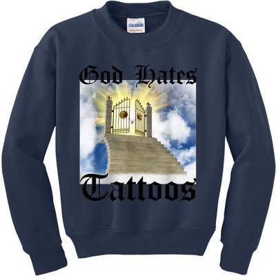 God Hates Tattoos Kids Sweatshirt