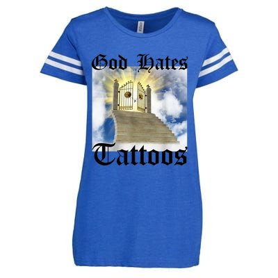 God Hates Tattoos Enza Ladies Jersey Football T-Shirt