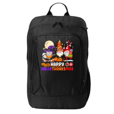 Gnomes Halloween Thanksgiving Christmas Happy Hallothanksmas Gift City Backpack