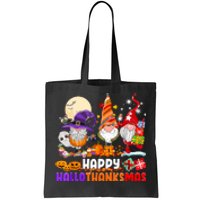 Gnomes Halloween Thanksgiving Christmas Happy Hallothanksmas Gift Tote Bag