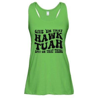 Groovy Hawk Tuah Spit On That Thing Ladies Essential Flowy Tank