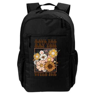 Groovy Have The Day You Voted For Retro Floral Backpack