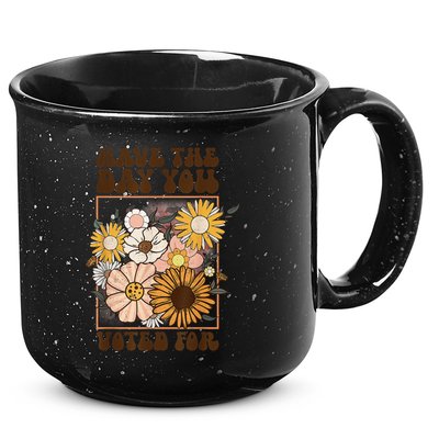 Groovy Have The Day You Voted For Retro Floral 15oz Campfire Ceramic Mug