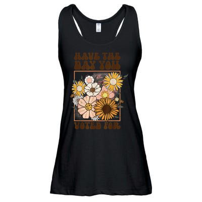 Groovy Have The Day You Voted For Retro Floral Ladies Essential Flowy Tank
