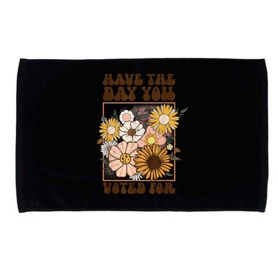 Groovy Have The Day You Voted For Retro Floral Microfiber Hand Towel