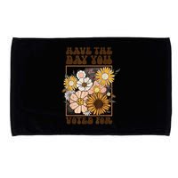 Groovy Have The Day You Voted For Retro Floral Microfiber Hand Towel