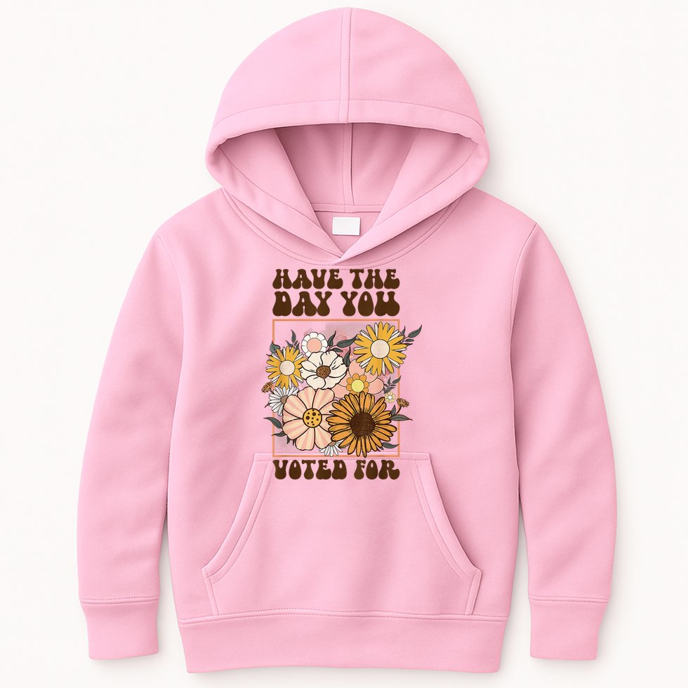 Groovy Have The Day You Voted For Retro Floral Kids Hoodie