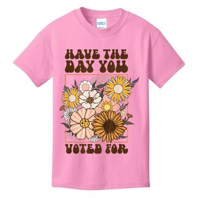 Groovy Have The Day You Voted For Retro Floral Kids T-Shirt
