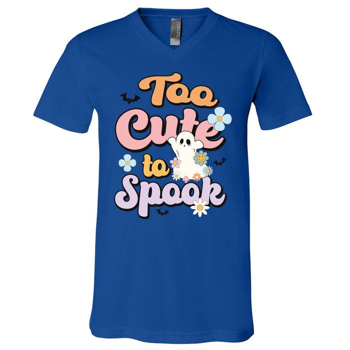 Groovy Halloween Too Cute To Spook Halloween Costume Girls V-Neck T-Shirt