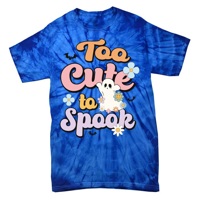 Groovy Halloween Too Cute To Spook Halloween Costume Girls Tie-Dye T-Shirt