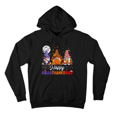 Gnomes Halloween Thanksgiving Christmas Happy Hallothanksmas Hoodie