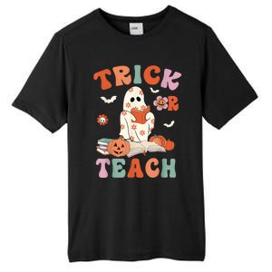 Groovy Halloween Trick Or Teach Retro Floral Ghost Teacher Tall Fusion ChromaSoft Performance T-Shirt