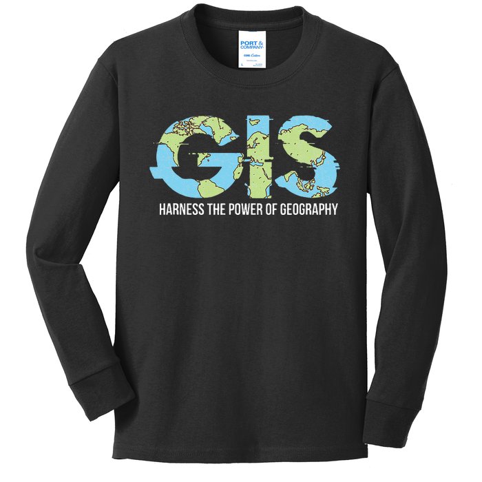 Gis Harness The Power Of Geography Kids Long Sleeve Shirt