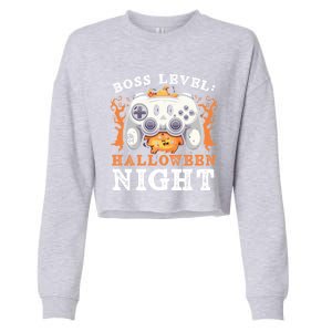 Gaming Halloween Trick Or Treat Gamer Video Game Lover Gift Cropped Pullover Crew