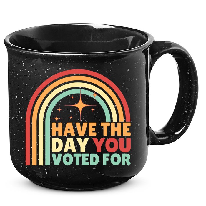 Groovy Have The Day You Voted For Retro 15oz Campfire Ceramic Mug