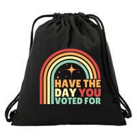 Groovy Have The Day You Voted For Retro Drawstring Bag