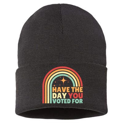 Groovy Have The Day You Voted For Retro Sustainable Knit Beanie