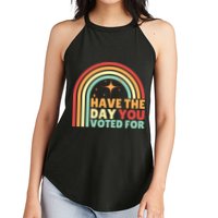 Groovy Have The Day You Voted For Retro Women's Perfect Tri Rocker Tank