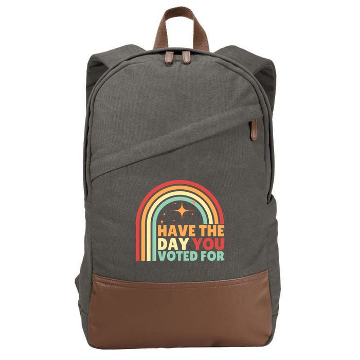 Groovy Have The Day You Voted For Retro Cotton Canvas Backpack