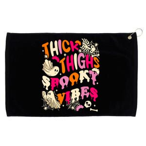 Groovy Halloween Thick Thighs Spooky Vibe Witchy Gift Grommeted Golf Towel