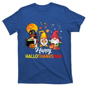 Gnomes Halloween Thanksgiving Christmas Happy Hallothanksmas T-Shirt