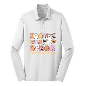 Groovy Halloween Too Cute To Spook Cute Boo Costume Gift Silk Touch Performance Long Sleeve Polo