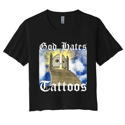 God Hates Tattoos Women's Crop Top Tee