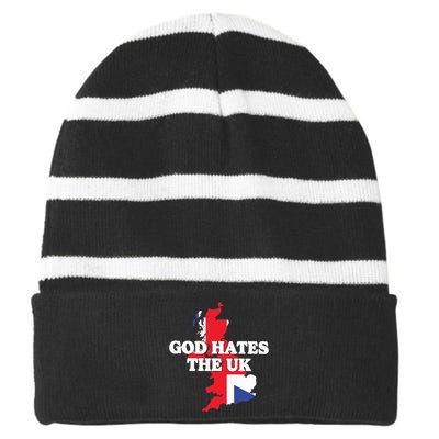 God Hates The Uk Striped Beanie with Solid Band