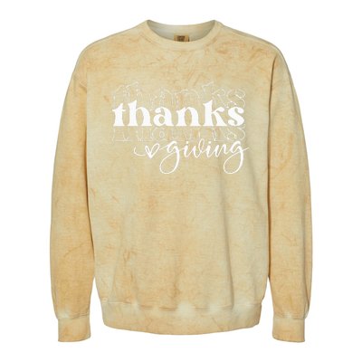 Groovy Happy Thanksgiving Cute Colorblast Crewneck Sweatshirt