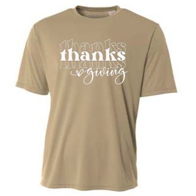 Groovy Happy Thanksgiving Cute Cooling Performance Crew T-Shirt