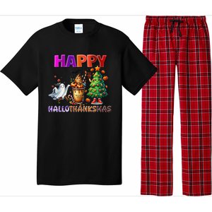 Gnomes Halloween Thanksgiving Christmas Happy Hallothanksmas Pajama Set