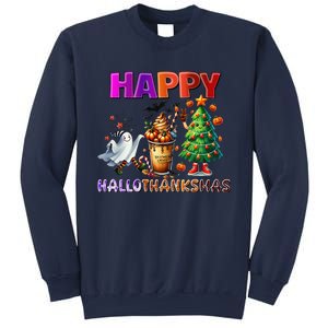 Gnomes Halloween Thanksgiving Christmas Happy Hallothanksmas Sweatshirt