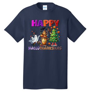 Gnomes Halloween Thanksgiving Christmas Happy Hallothanksmas Tall T-Shirt