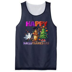 Gnomes Halloween Thanksgiving Christmas Happy Hallothanksmas Mesh Reversible Basketball Jersey Tank