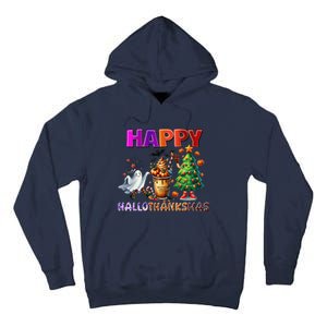 Gnomes Halloween Thanksgiving Christmas Happy Hallothanksmas Tall Hoodie