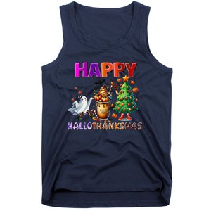 Gnomes Halloween Thanksgiving Christmas Happy Hallothanksmas Tank Top