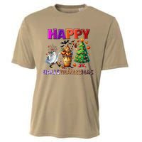 Gnomes Halloween Thanksgiving Christmas Happy Hallothanksmas Cooling Performance Crew T-Shirt