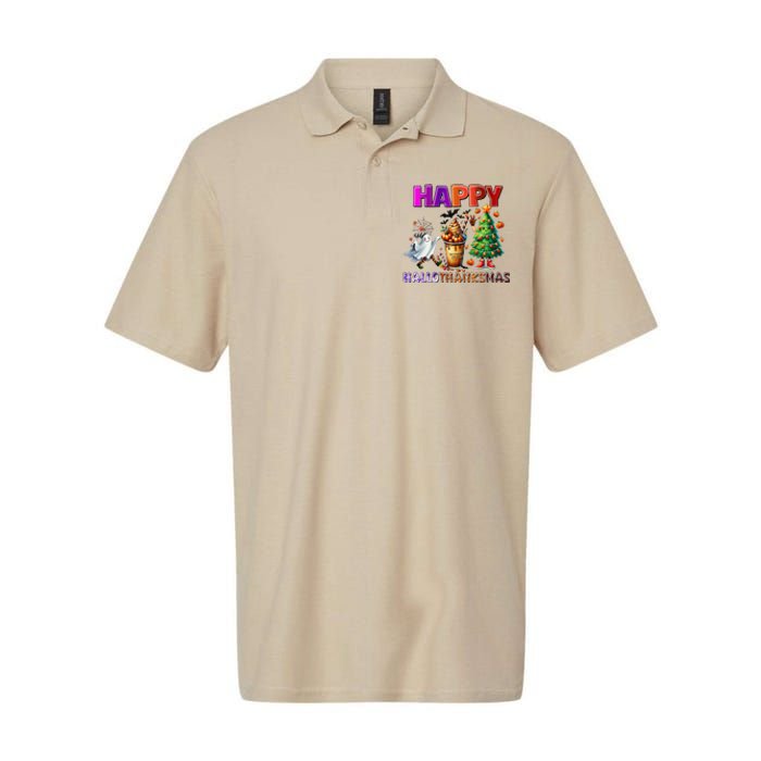 Gnomes Halloween Thanksgiving Christmas Happy Hallothanksmas Softstyle Adult Sport Polo