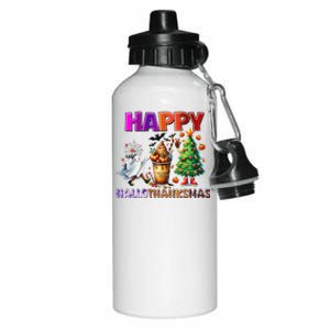 Gnomes Halloween Thanksgiving Christmas Happy Hallothanksmas Aluminum Water Bottle