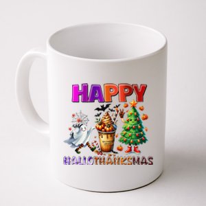 Gnomes Halloween Thanksgiving Christmas Happy Hallothanksmas Coffee Mug