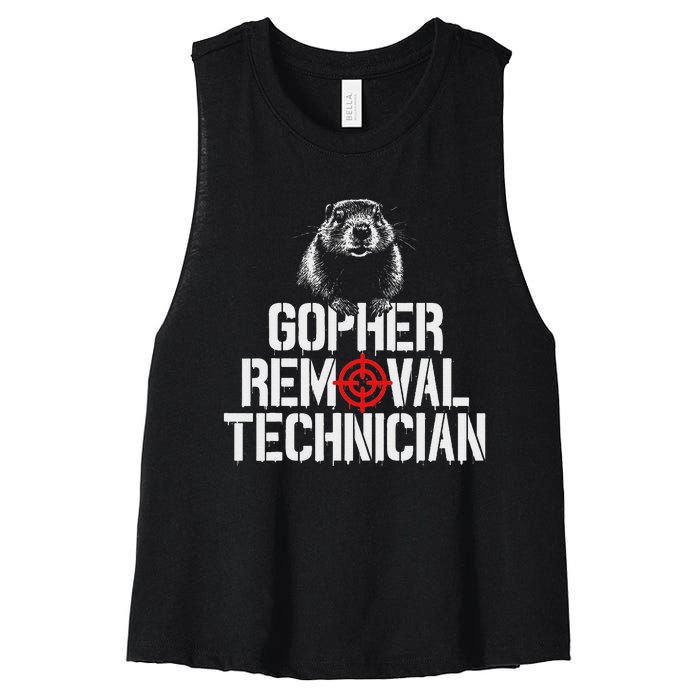 Gopher Hunting Trip Gopher Hunter Supplies Gopher Women's Racerback Cropped Tank