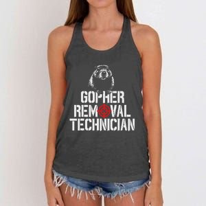 Gopher Hunting Trip Gopher Hunter Supplies Gopher Women's Knotted Racerback Tank