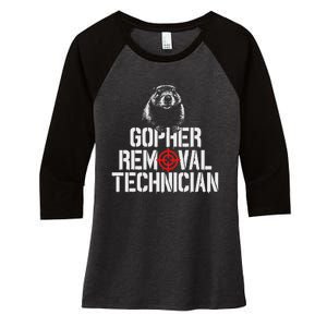 Gopher Hunting Trip Gopher Hunter Supplies Gopher Women's Tri-Blend 3/4-Sleeve Raglan Shirt