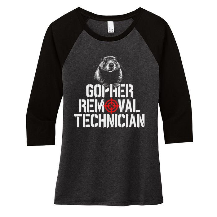 Gopher Hunting Trip Gopher Hunter Supplies Gopher Women's Tri-Blend 3/4-Sleeve Raglan Shirt